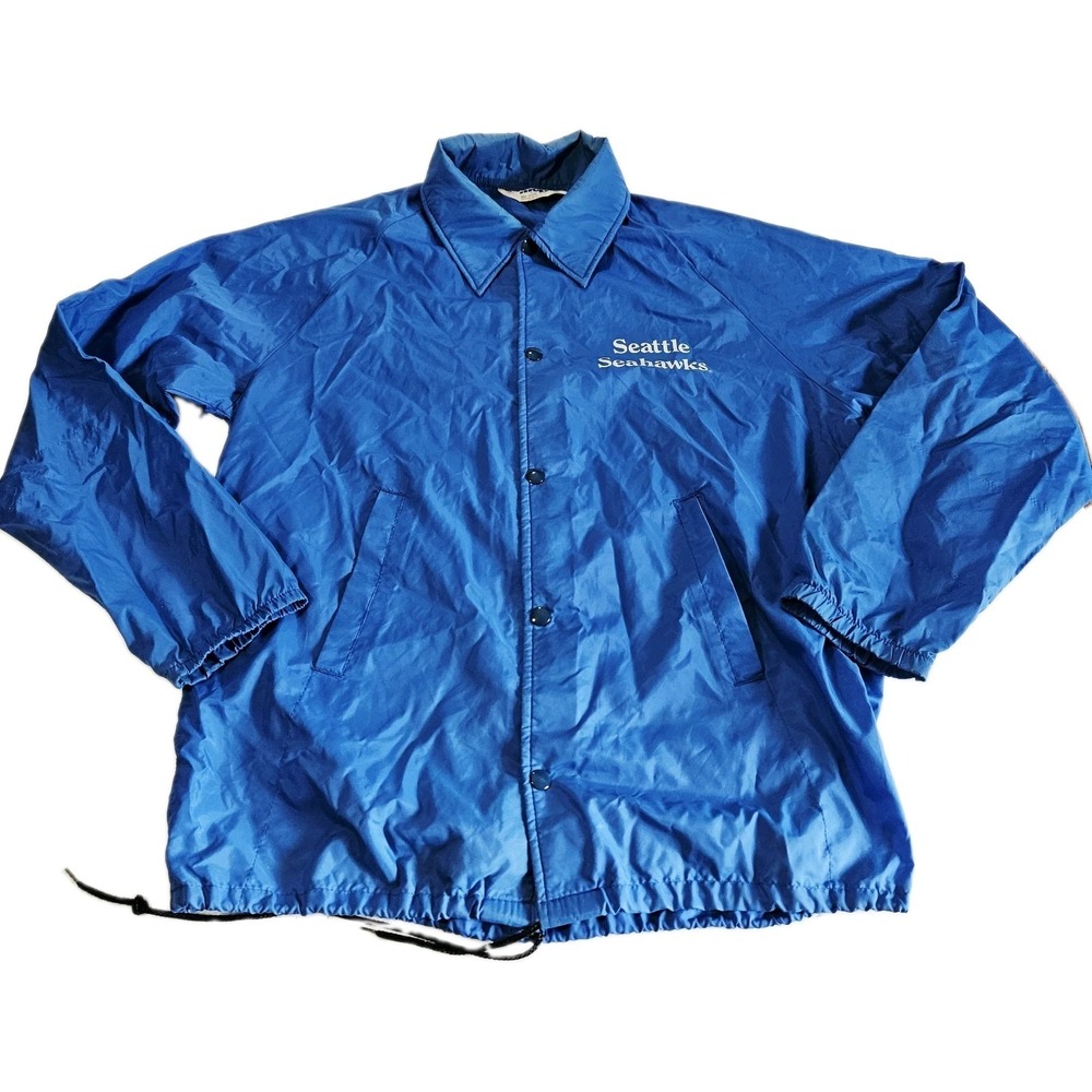 VINTAGE Seatle Seahawks Coach Jacket Mens M Blue MVP Windbreaker
